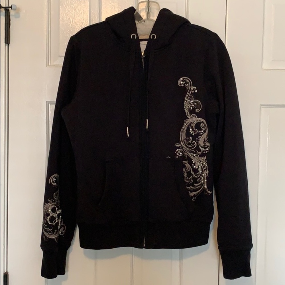 Aeropostale fur lined beaded hoodie.